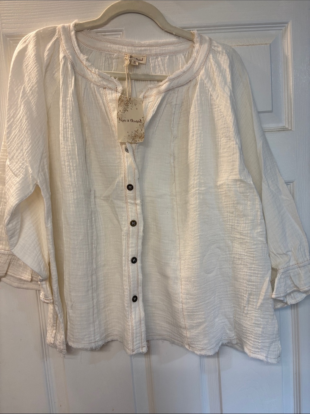 Hem & Thread quality cream top